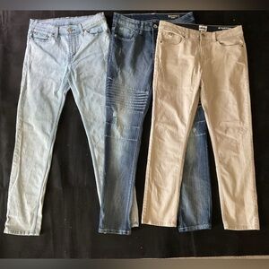 Lot of 3 Men’s Jeans Levi’s 511 DKNY Southpole Sizes 30x32 & 32x32